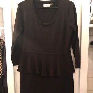 Calvin Klein Peplum Sweater Dress Bodycon Sz L